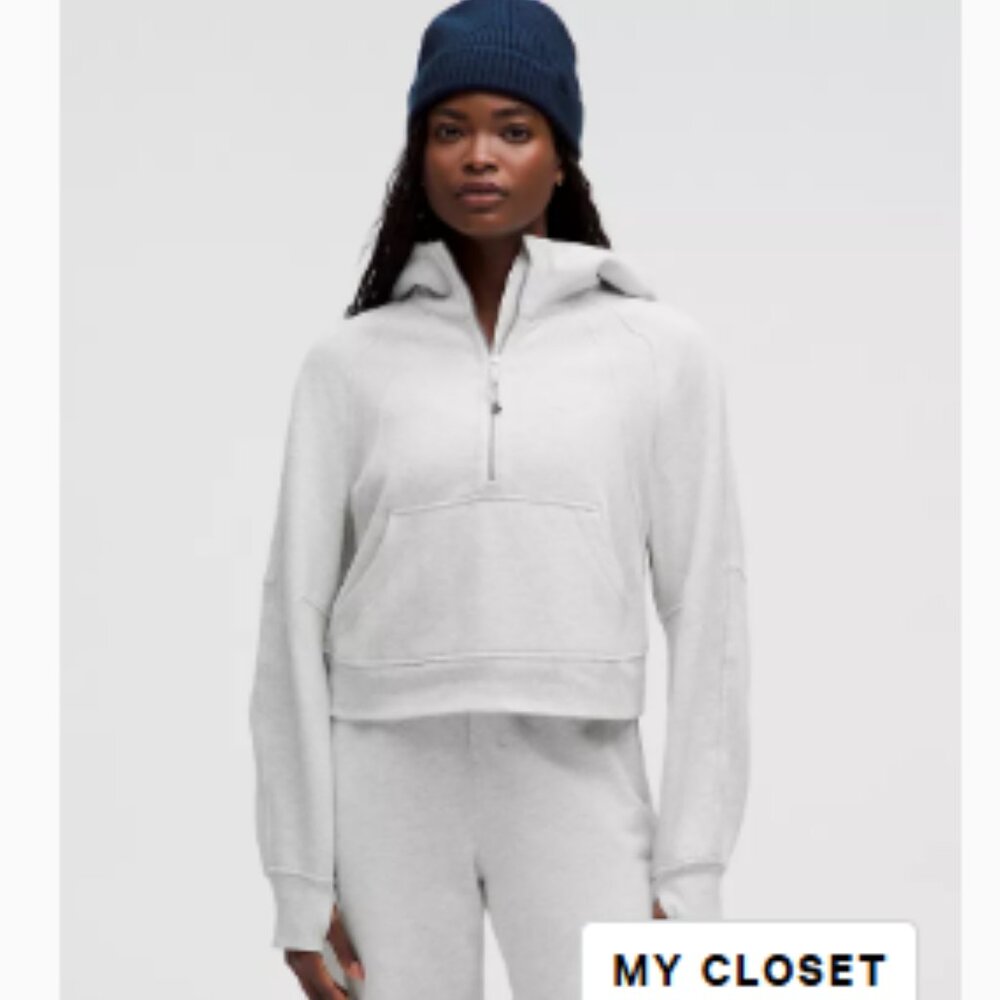 Lululemon Scuba Oversized Half-Zip Hoodie XS/S Heathered Core Ultra Light Grey